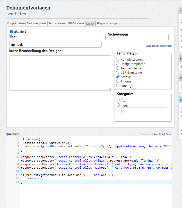 Menüpunkt erstellen